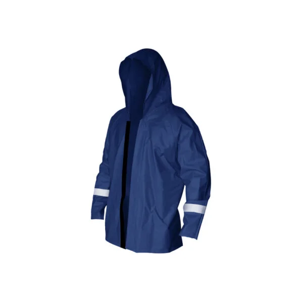 Chaqueta Oversize de Capucha Tipo de Cierre con Velcro y Cremallera Reflectivo 2 en Espalda 1 en Mangas Calibre 18 Azul 705-7-11